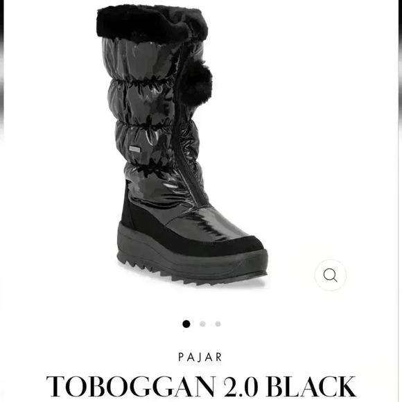 Pajar Black Kids Winter Snow Boots Girls Waterproof Thermal Nylon Size 3 - Picture 1 of 8